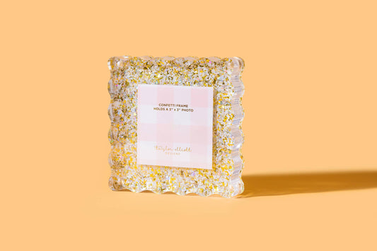 Stand Up Acrylic Picture Frame | Pearl + Gold Confetti
