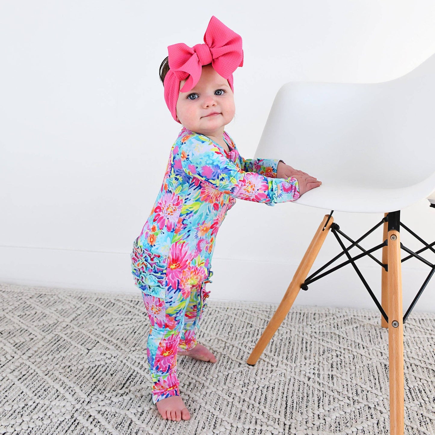 Bianca Ruffle ZIP Bamboo Floral Sleepies