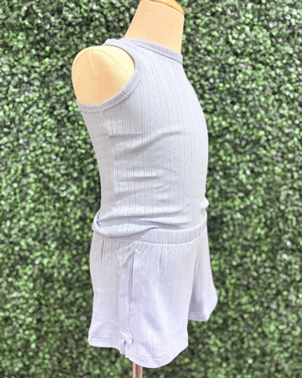 Tank Top & Side Bow Lounge Set | Clear Sky
