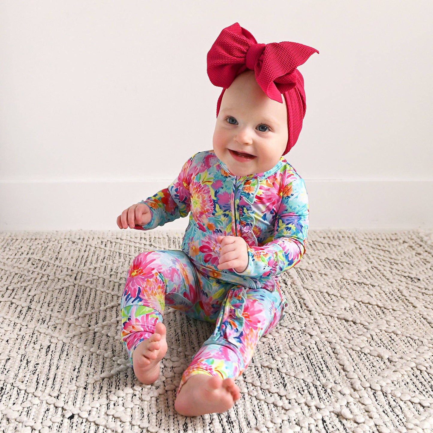 Bianca Ruffle ZIP Bamboo Floral Sleepies