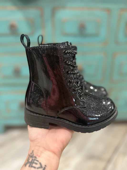 Black Glitter Boots