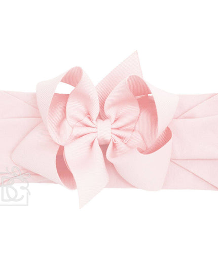 4.5" Grosgrain Bow Stretchy Headband | Light Pink