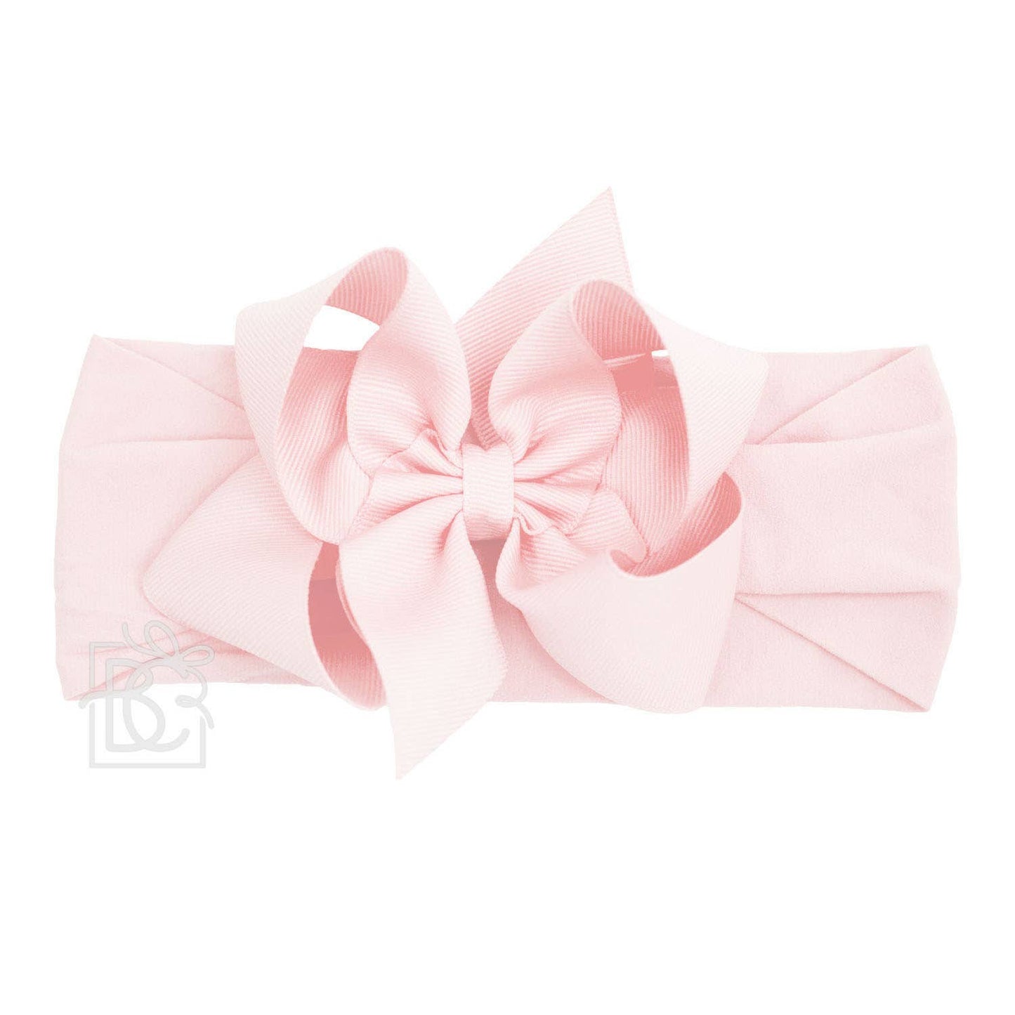 4.5" Grosgrain Bow Stretchy Headband | Light Pink
