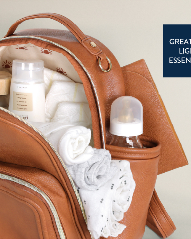 Mini Plus Diaper Bag Backpack | Cognac