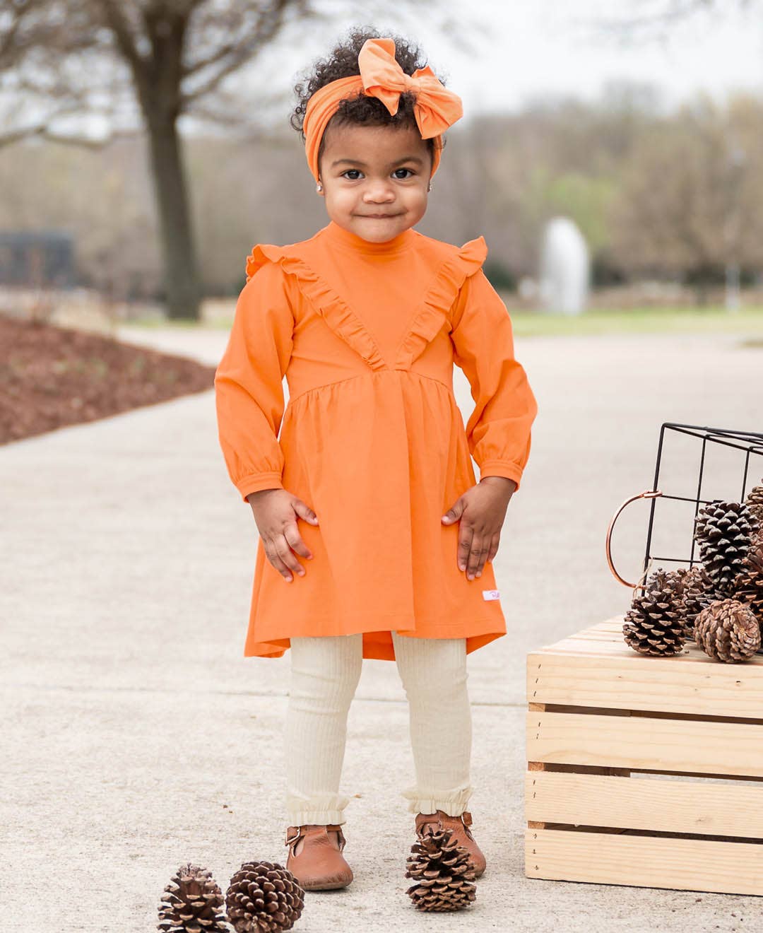 Heather Oatmeal Rib Knit Footless Ruffled Tights