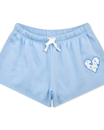 Blue Floral Sweat Shorts
