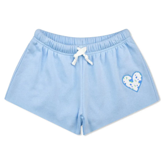 Blue Floral Sweat Shorts