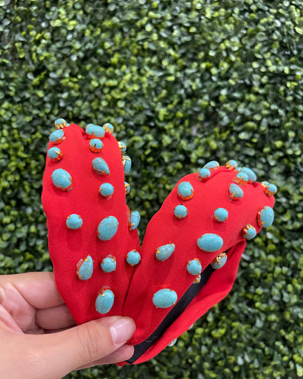 Red & Turquoise Stone Headband