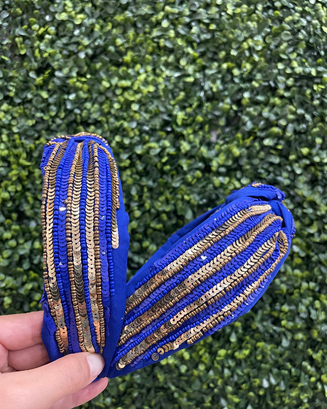 Royal Blue & Gold Sequin