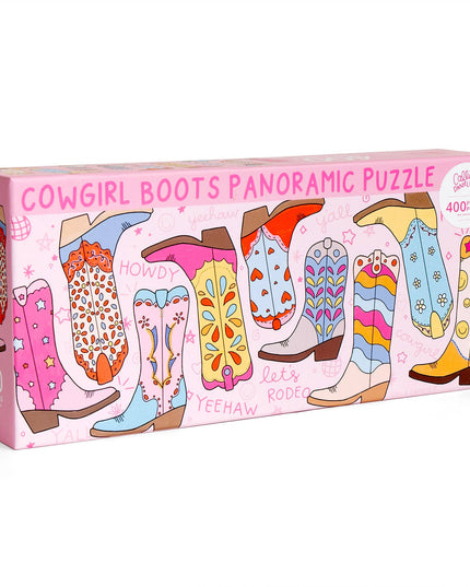 Western Cowgirl Boots - 400 Piece Panoramic Puzzle