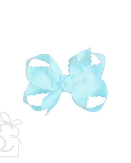SCALLOPED EDGE BOW: Antique White / 5.5" Extra Large - 2.25" Ribbon on Alligator Clip