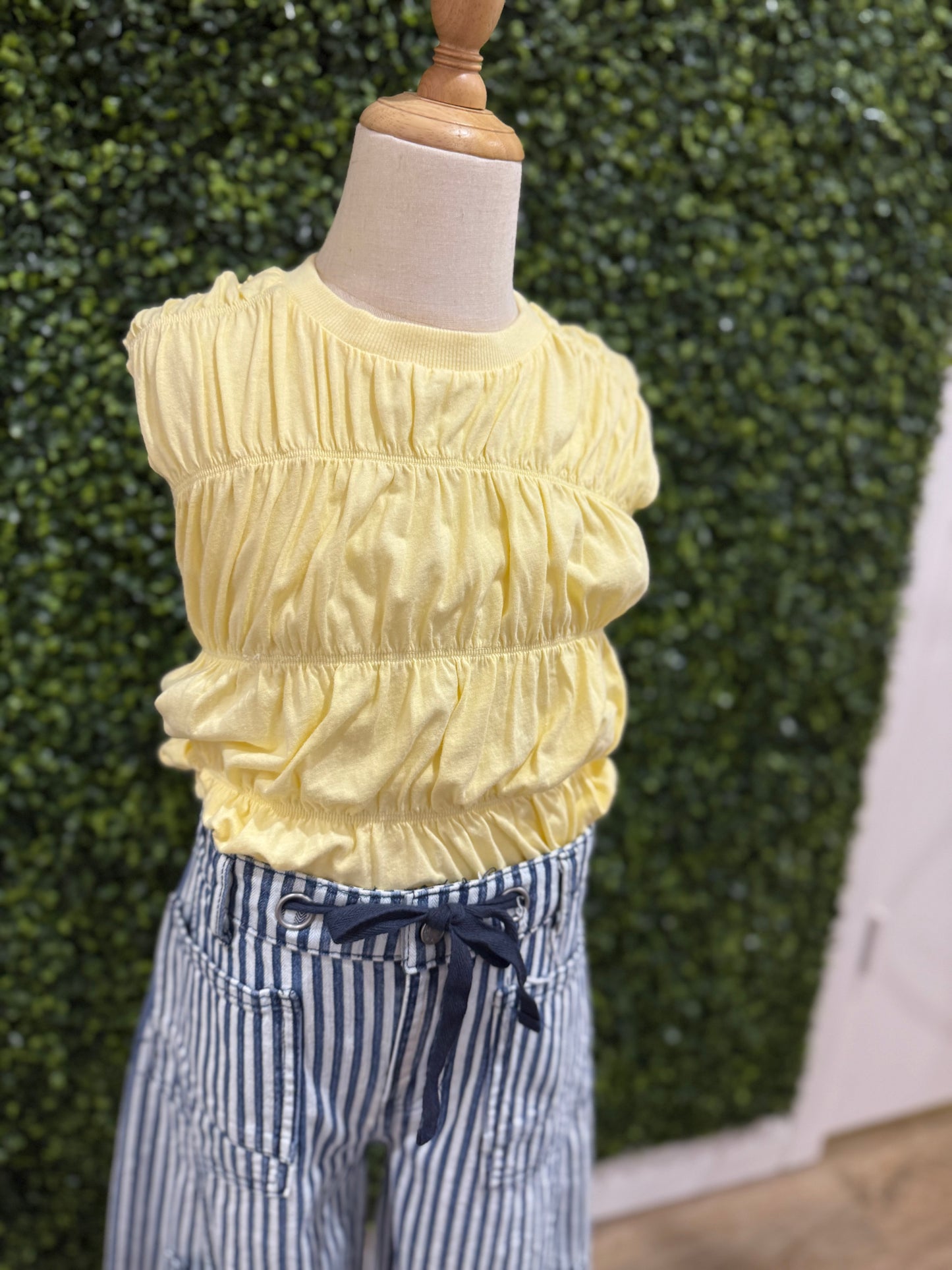 Cotton Jersey Tiered Sleeve | Yellow