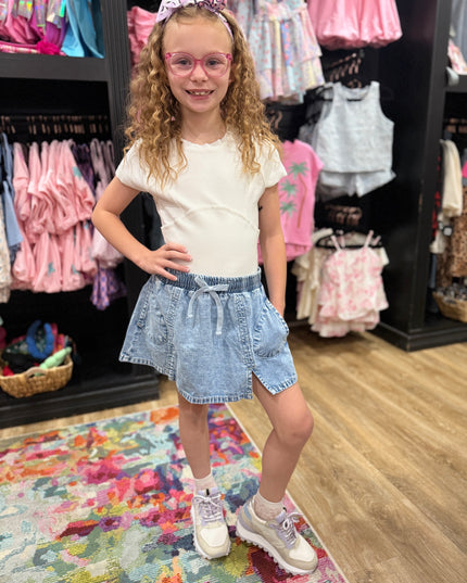 Skater Skort | Light Indigo