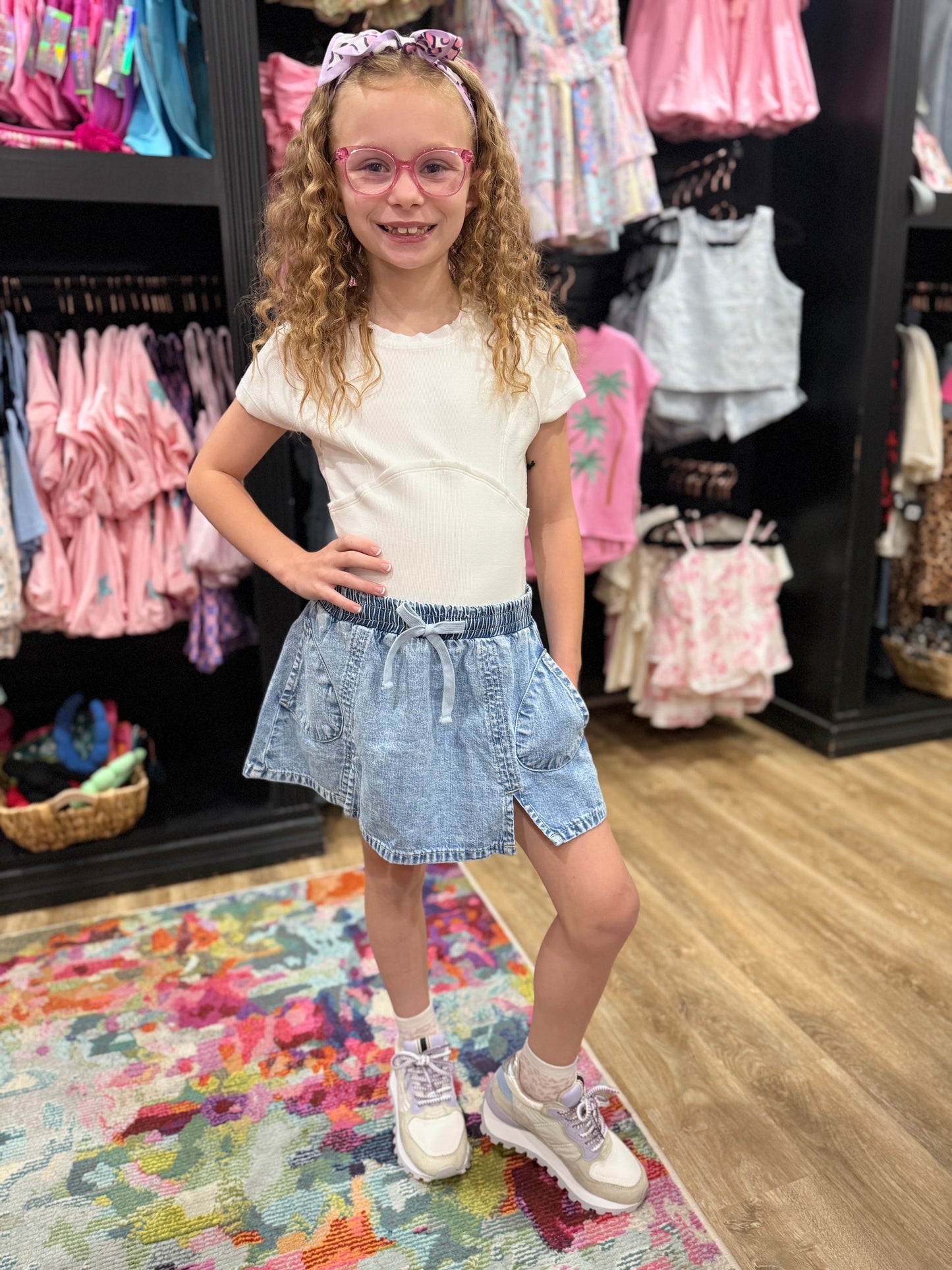 Skater Skort | Light Indigo
