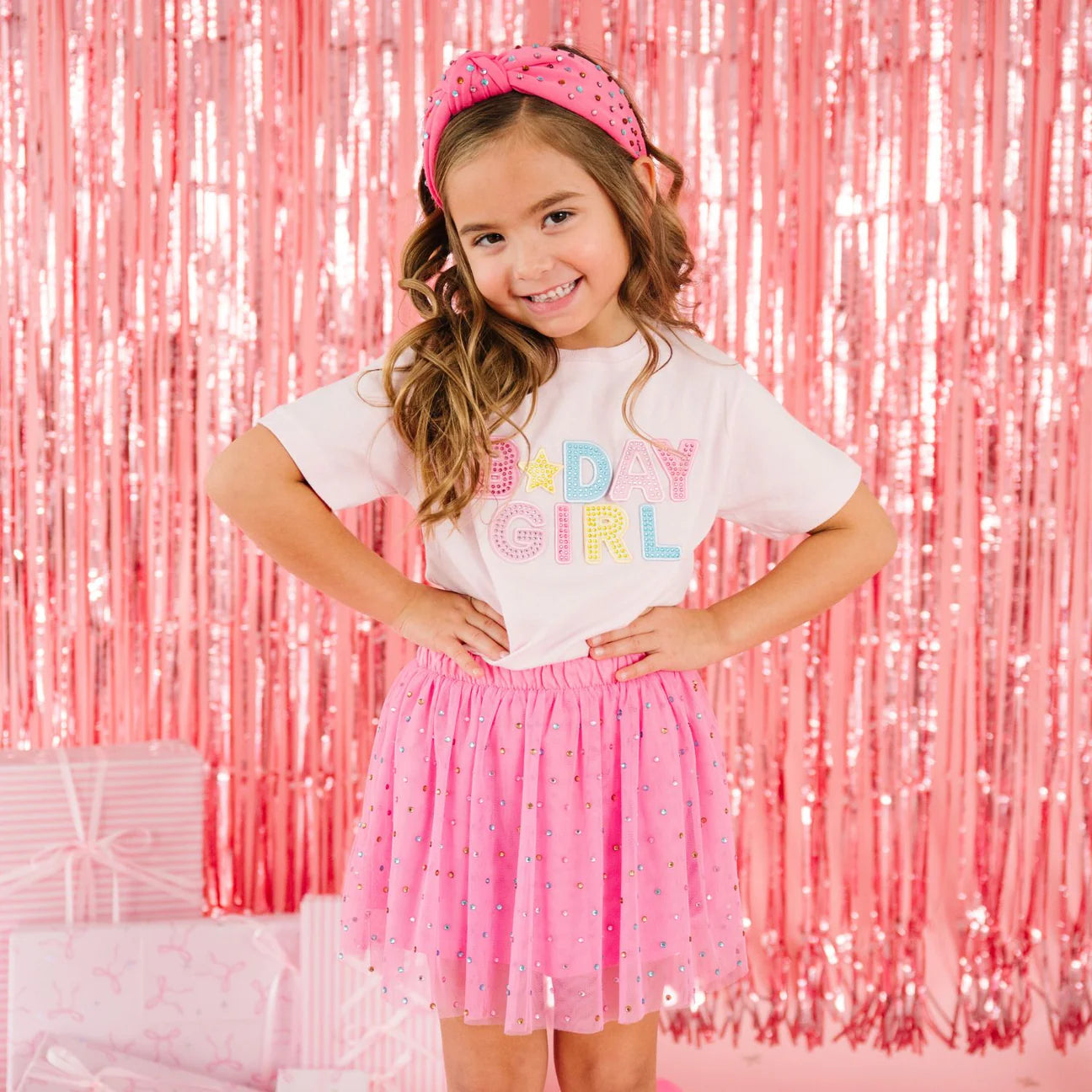 Birthday Girl Rhinestone Patch Tee