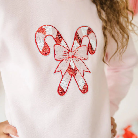Candy Cane Patch Christmas Sweatshirt