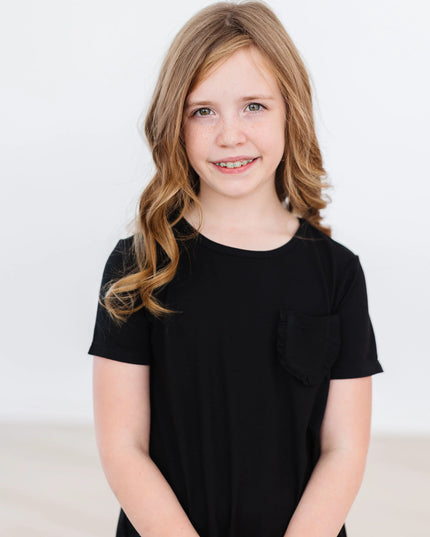 Black T-Shirt Pocket Dress