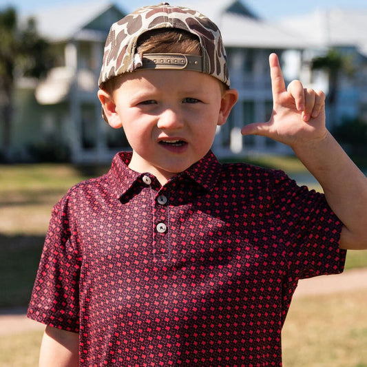 Youth Polo | Texas Red & Black