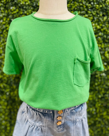 Cotton Jersey Pocket Tee | Seaweed