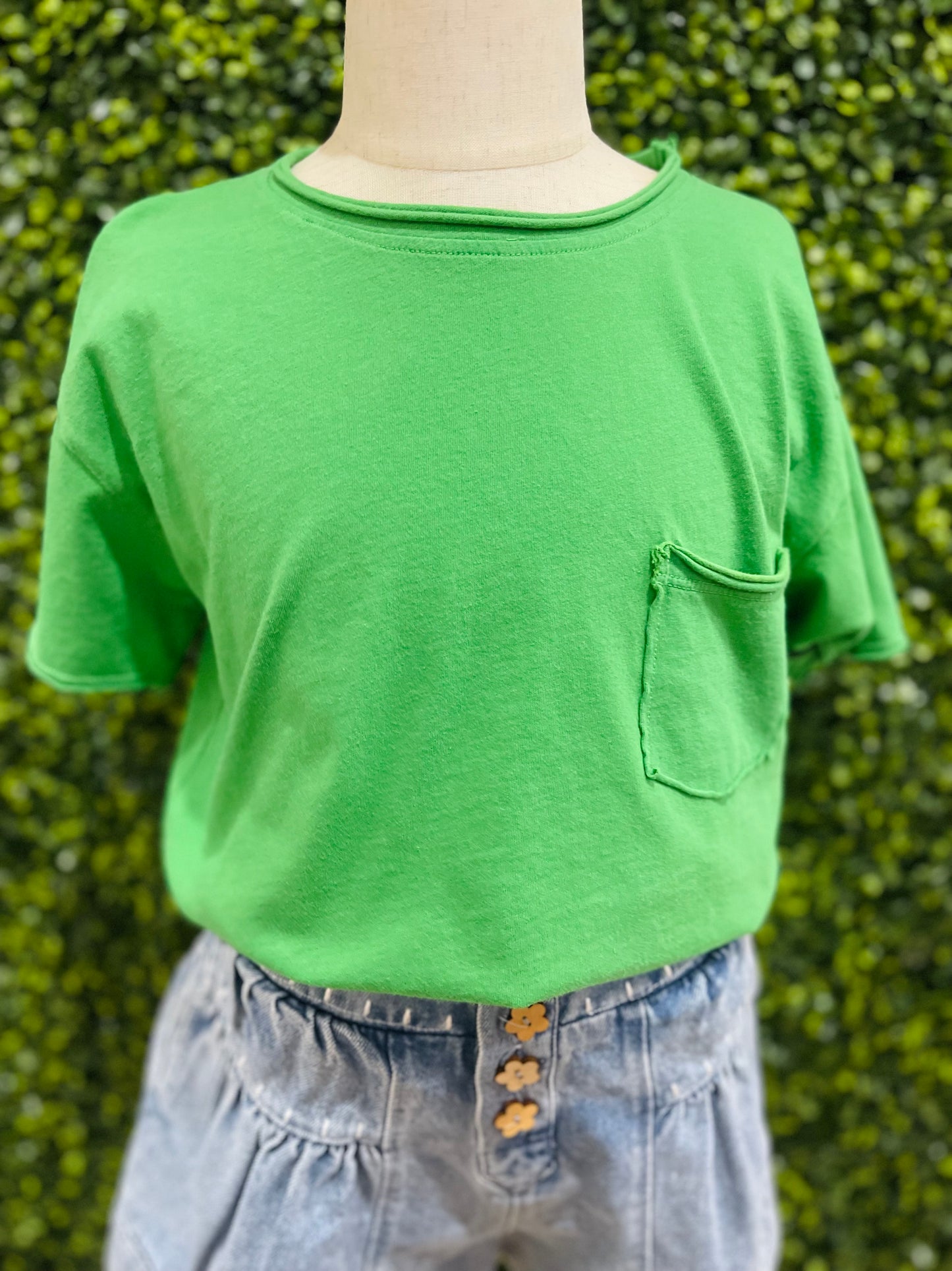 Cotton Jersey Pocket Tee | Seaweed