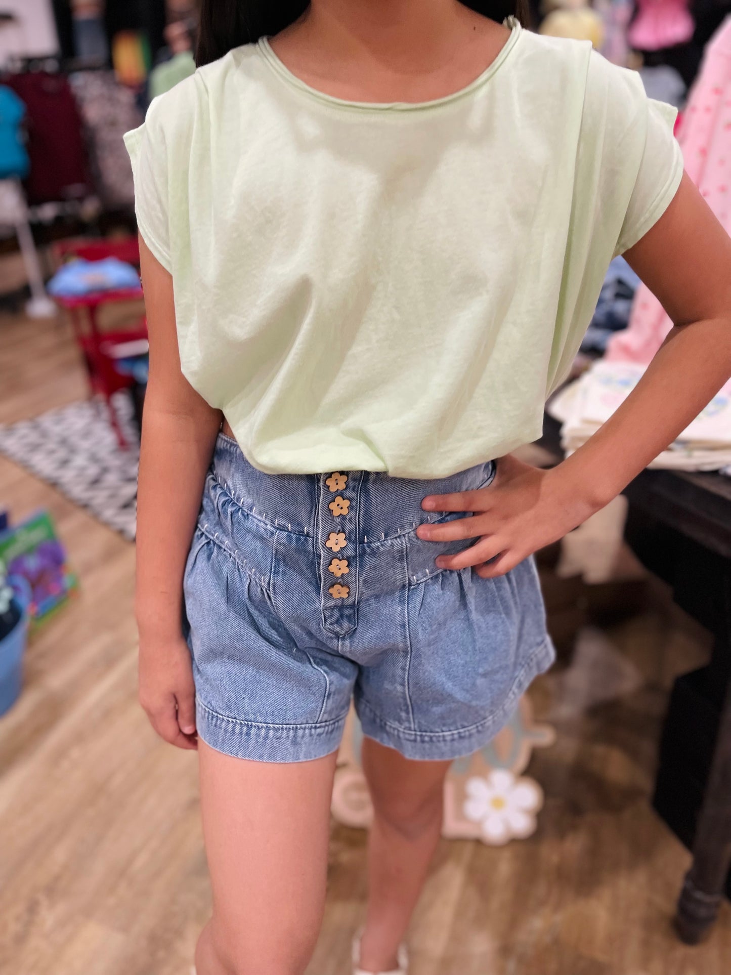 Shoulder Pleat Tank | Mint