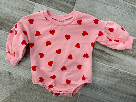 Valentine Heart Bubble Romper