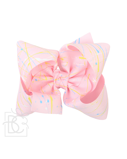 Light Pink Splash Bows | 5.5"
