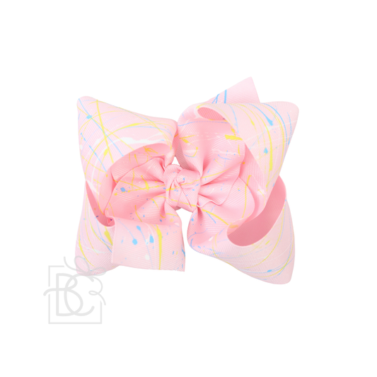 Light Pink Splash Bows | 5.5"