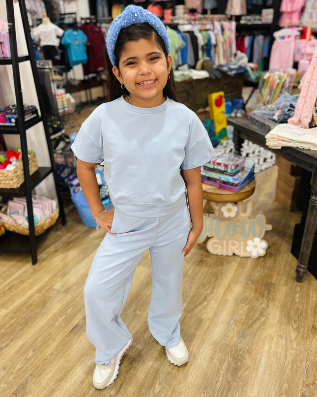 French Terry Roll-Up Sleeve Top | Saltwater Taffy
