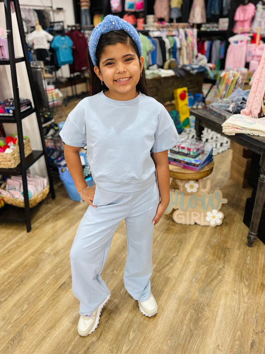 French Terry Roll-Up Sleeve Top | Saltwater Taffy