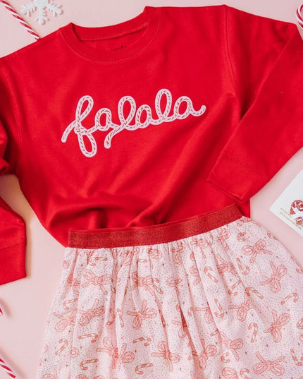 Candy Cane Bow Printed Christmas Tutu