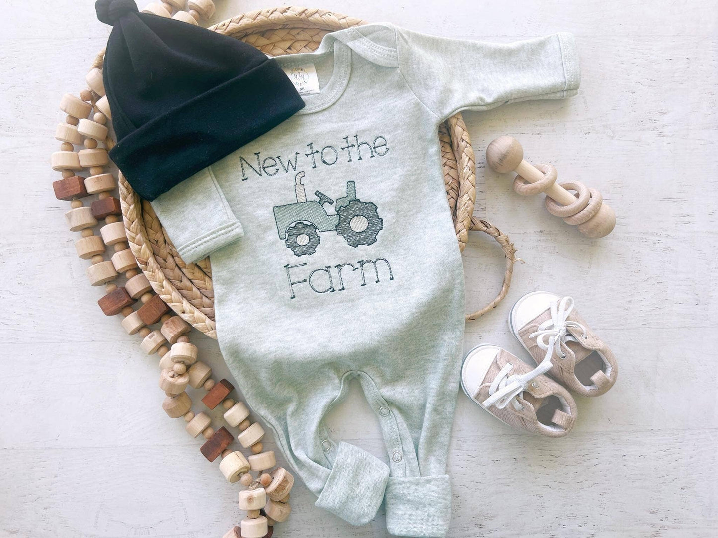 New To The Farm Romper | Sage