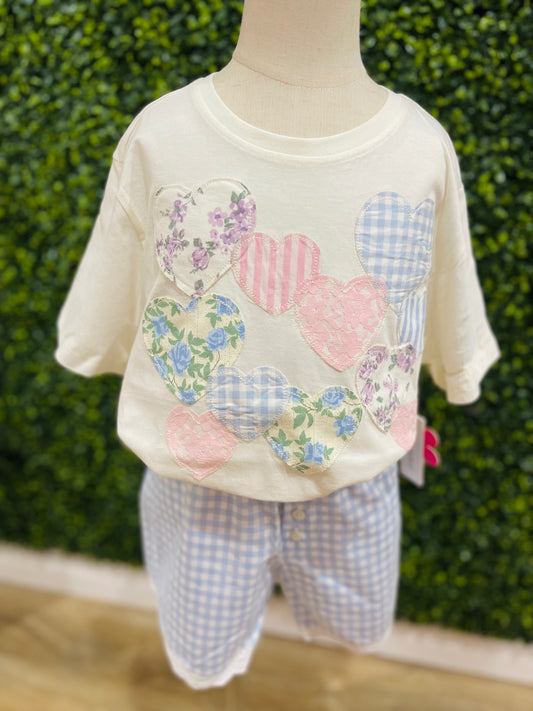 Patch Work Hearts Top | White
