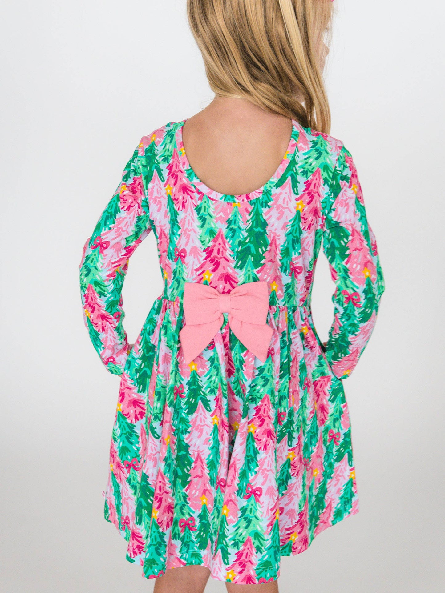 Pink Jolly Grove Knit Long Sleeve Twirl Dress