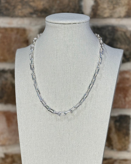 Silver Link Necklace + Studs