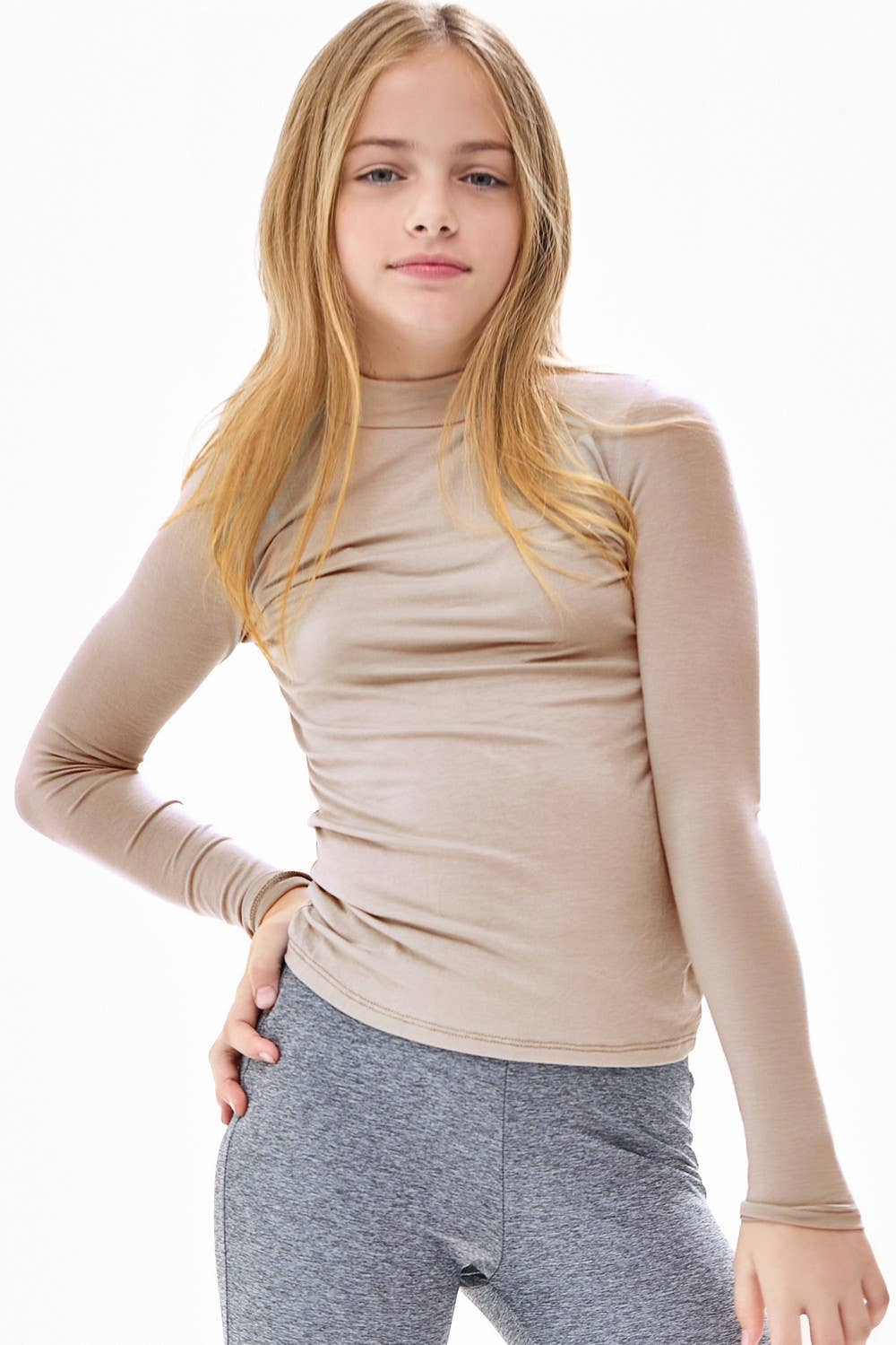 Mock Neck Long Sleeve Modal Knit Top | Red