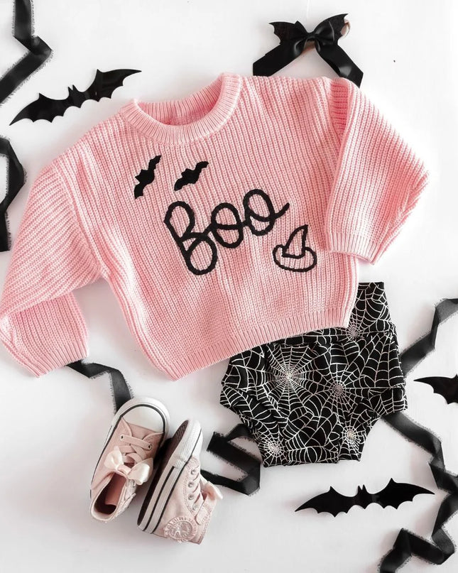 Boo Bat Halloween Knit Sweater
