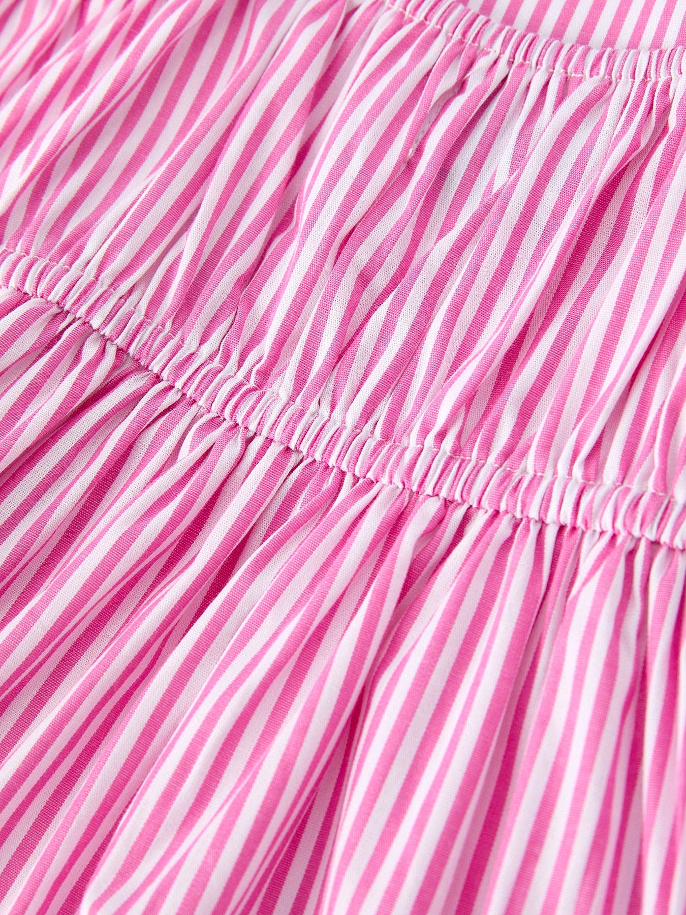 Summer Stripe Bow Ruffle Dress | Pink