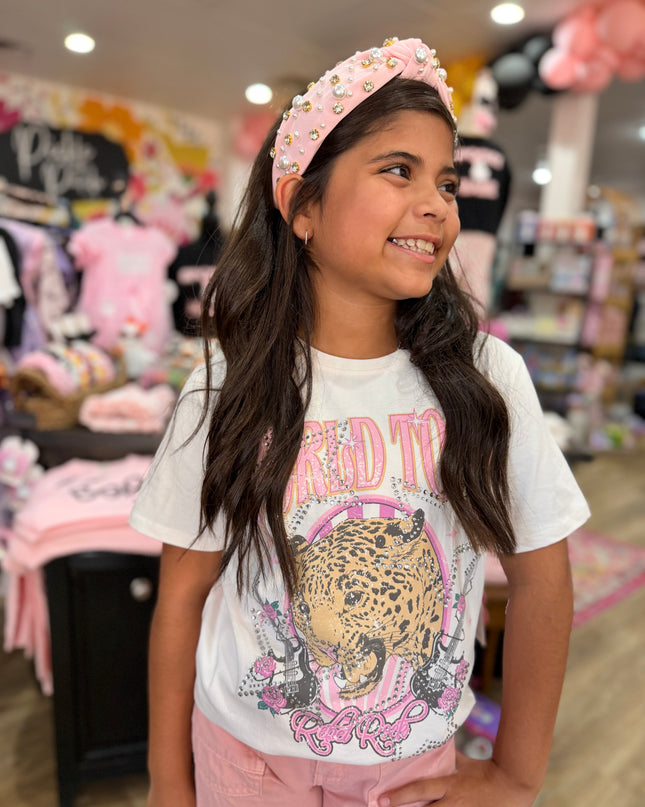 World Tour Leopard Rhinestone Tee