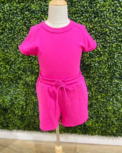 French Terry Paperbag Shorts | Dragon Fruit