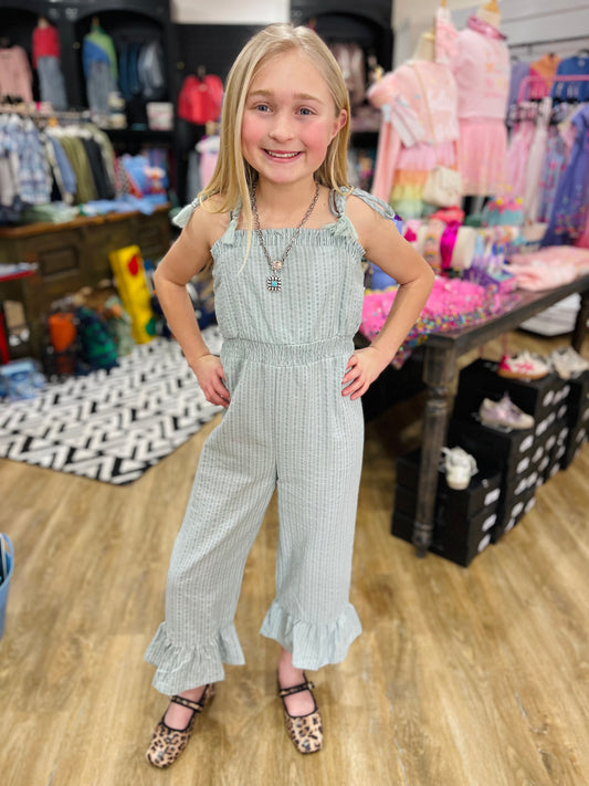 Dobby Smock Waist Jumper | Light Blue
