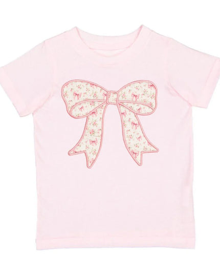 Ditsy Floral Bow Patch Short Sleeve T-Shirt