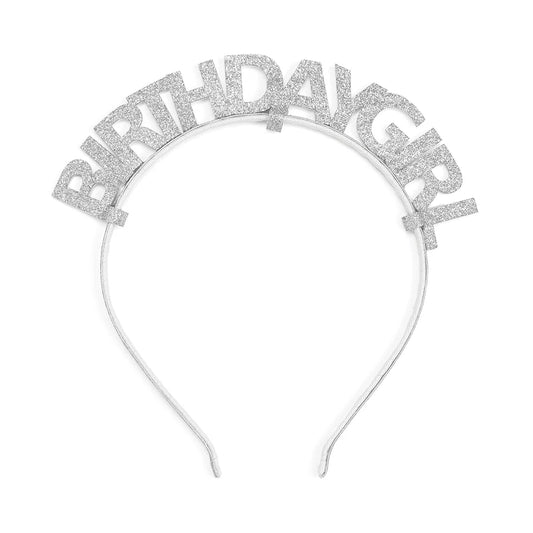 Silver Glitter Birthday Headband