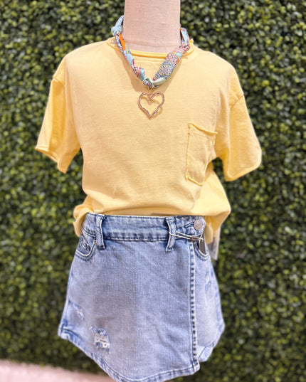 Cotton Jersey Pocket Tee | Yellow