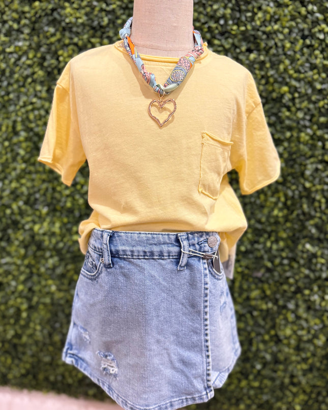 Cotton Jersey Pocket Tee | Yellow