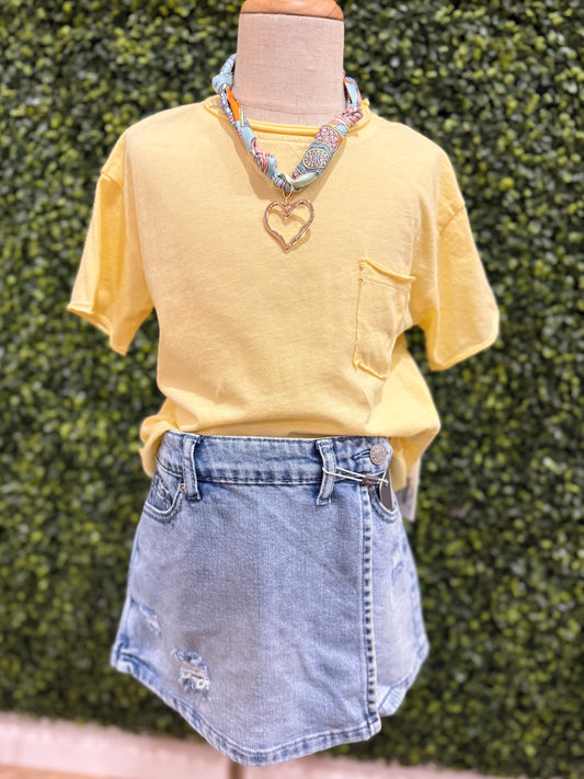 Cotton Jersey Pocket Tee | Yellow