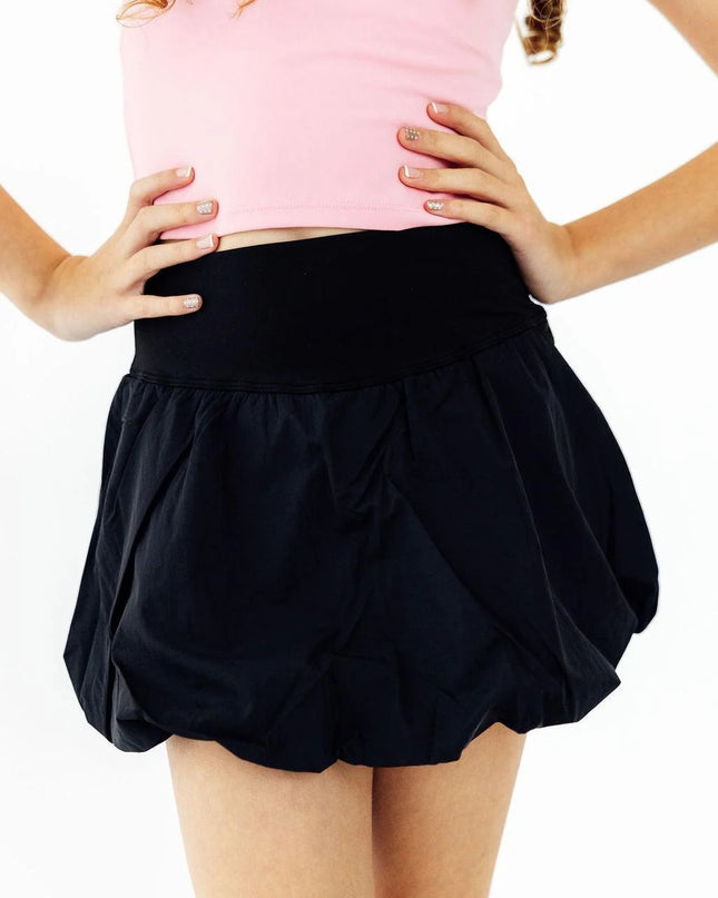 Balanced Black Active Bubble Skort