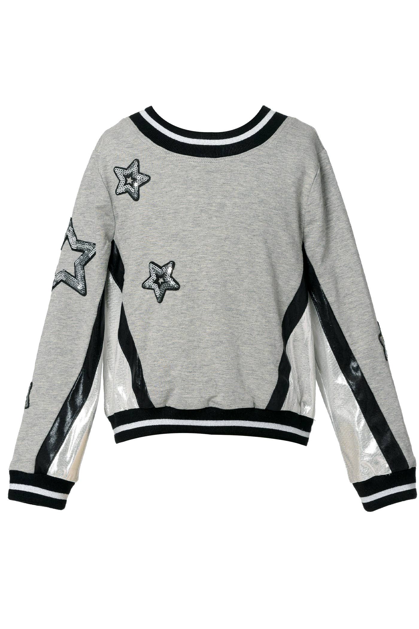 Top W/ Faux Leather Insert and Star Patch Details