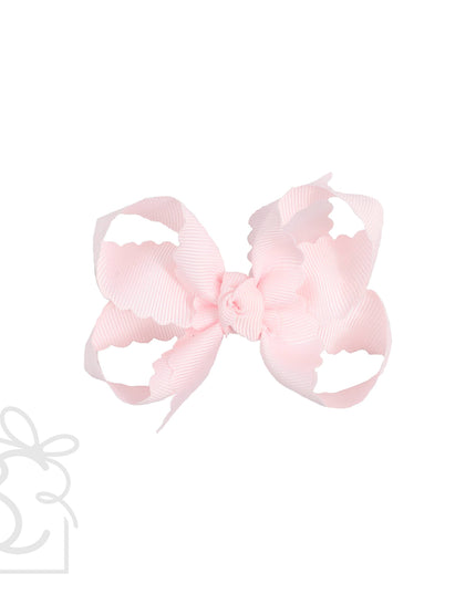 SCALLOPED EDGE BOW: Antique White / 5.5" Extra Large - 2.25" Ribbon on Alligator Clip