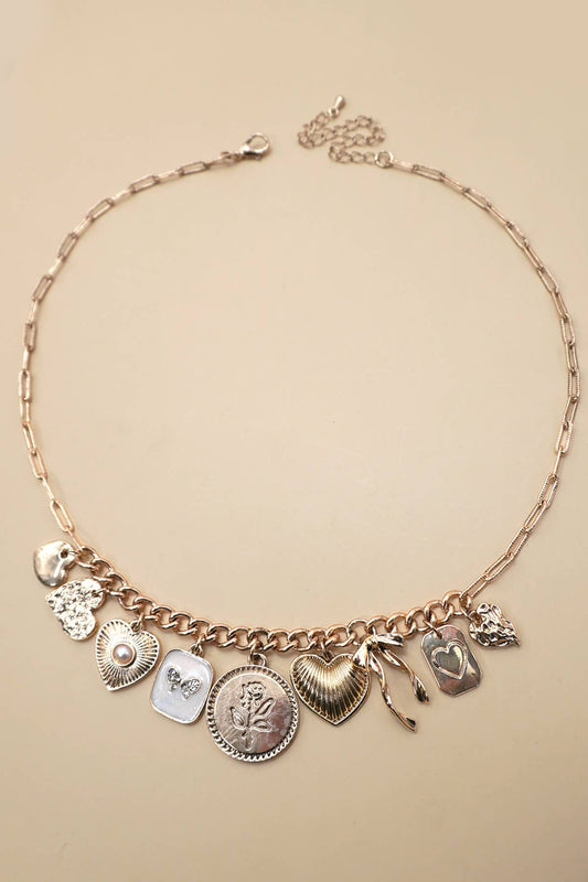Girly Gold Charm Necklace